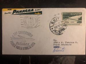 1958 Quito Ecuador First Flight Cover FDC Panagra 30 Anniversary Of First Flight