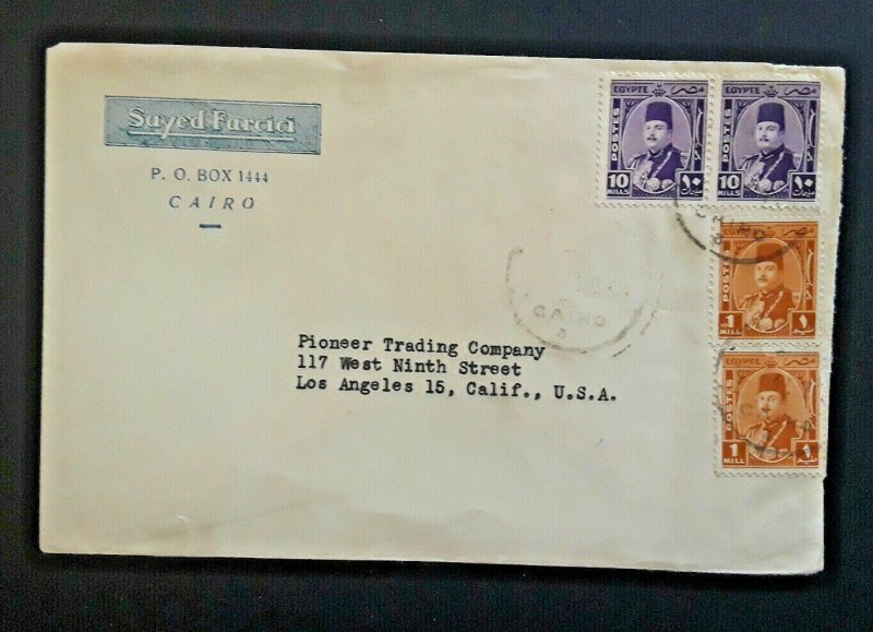 1944 Cairo Egypt To Los Angeles California Multi Franked Cover 