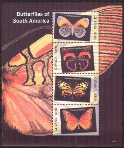 Guyana 2007 Butterflies Sheet MNH