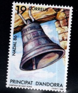 Andorra  (Spanish) Scott 176 Christmas Navidad MNH** 1986 Church Bell stamp