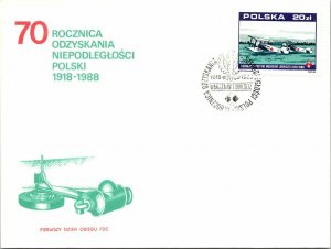 Poland 1988 FDC - 70th Anniversary of Poland's Independence - F12617