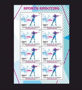 Stamps. Sports. Shooting Djibouti 2022 year , 1  sheet 8 stamps perforated