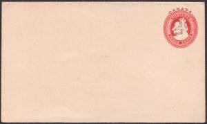 CANADA - 2c on 3c QUEEN VICTORIA QV - ENVELOPE - MINT