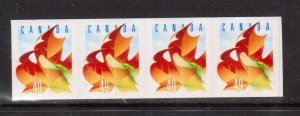 Canada #2053vii XF/NH Pale Blue Non-Fluorescent Orange Ink Strip Of Four