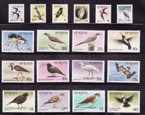 St. Kitts-Sc#49-66- id7-Unused NH set-Birds-dated LR corner 1982-