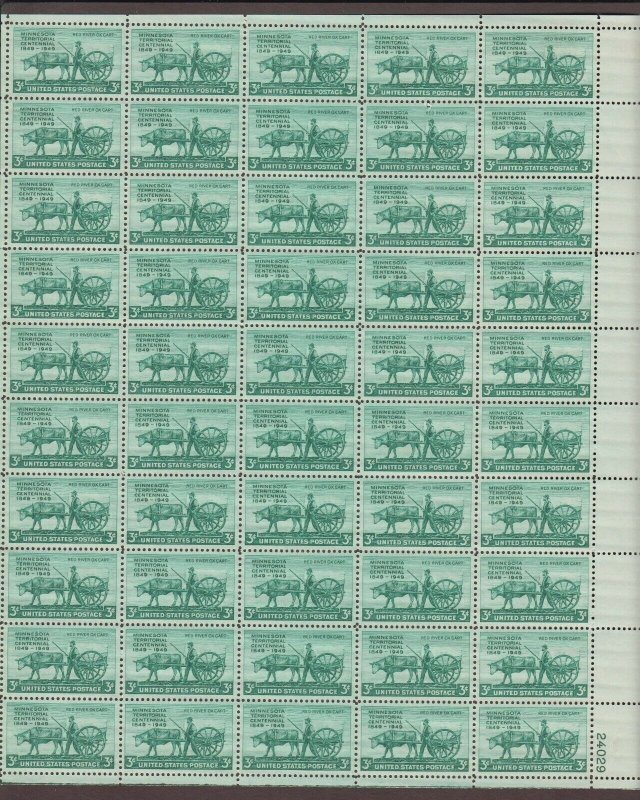 US,981,MINNESOTA,MNH VF, FULL SHEET,1940'S COLLECTION,MINT NH ,VF