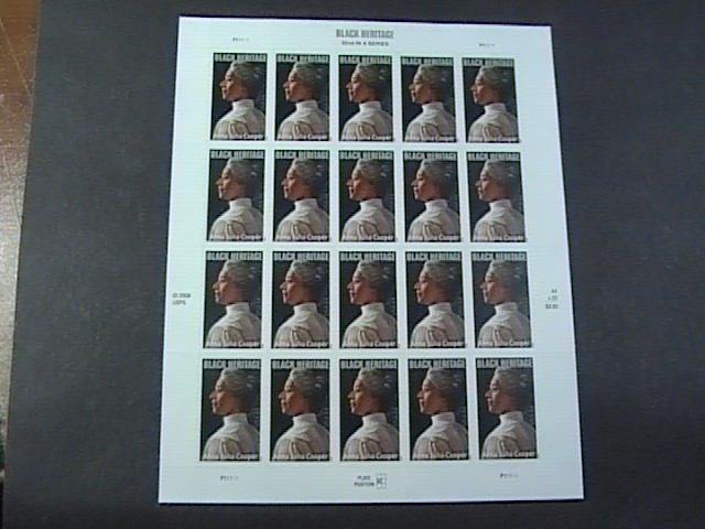 U.S.# 4408-MINT/NEVER HINGED-- PANE OF 20---BLACK HERITAGE/ANNA J COOPER---2009