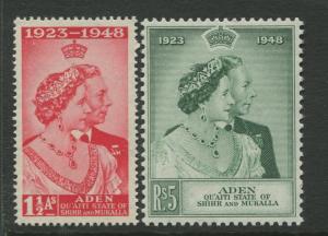 Aden - Scott 14-15 -  Silver Wedding Issue-1948 - MNH - Set of 2 Stamps