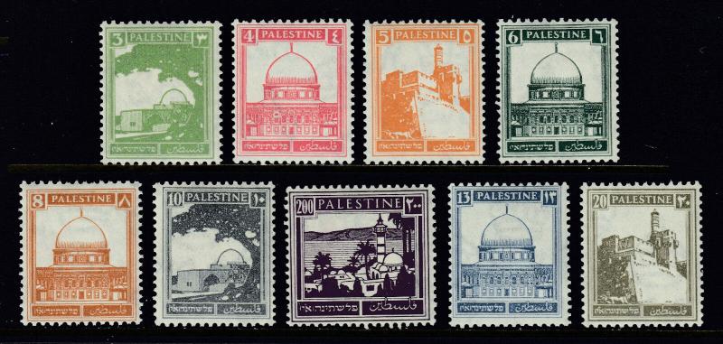 PALESTINE — SCOTT 64//81 (SG 91//103) — 1927 PICTORIALS — MNH — SCV $64.00+