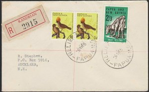 PAPUA NEW GUINEA 1965 2/3d ANZAC on reg cover - RELIEF 5 cds ex Kandrian....H150