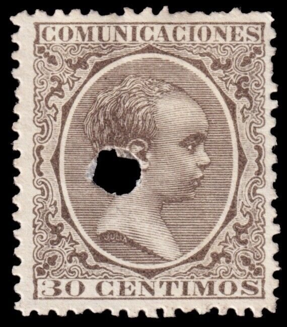 Spain 264 (1889) Used (Punch Cancel), F Y