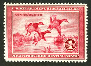 U.S. #RW2 MINT PARTIAL OG NH.