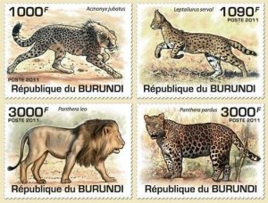 BURUNDI 2011 - Wild Cats M/S. Official issues.