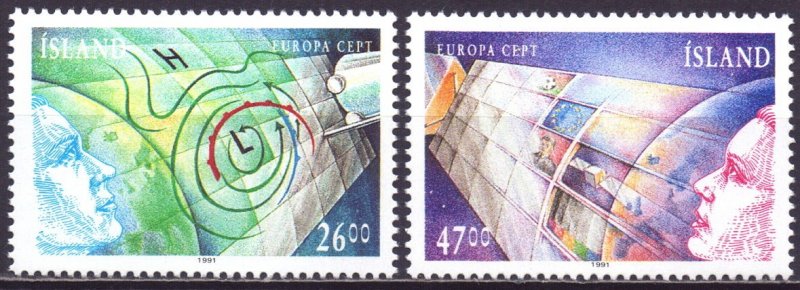 Iceland. 1991. 742-43. Space. MNH.