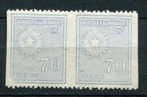 Paraguay 1927/38 Sc 286 MH ERROR Horizontal  Pair Imperf between 70c 940