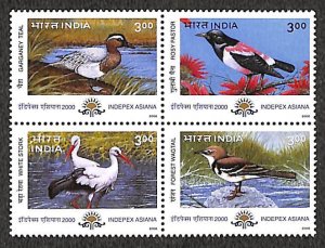 India 2000, Birds 4v [ ], MNH