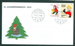 Denmark Cover. 2010. Helsing.“Christm. Seal Walk # 34. Sc# 1482.Santa Play Music