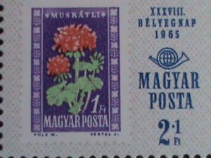 HUNGARY-1965 SC#B257b  STAMP DAY-STAMPS IN ORIGINAL COLORS MNH S/S VERY FINE