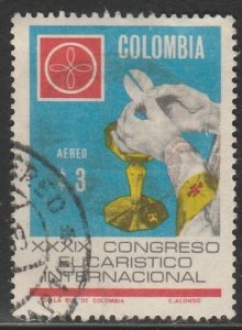 COLOMBIA C505, $3P EUCHARISTIC CONGRESS SINGLE. Used. F. (724)