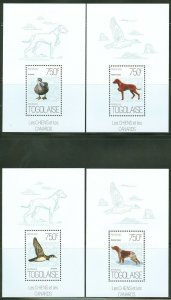 TOGO 2013  DOGS AND DUCKS  SET OF  FOUR SOUVENIR SHEETS MINT NH