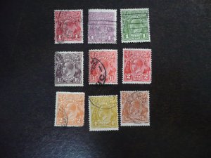Stamps - Australia - Scott# 21-24,26-28,34,36 - Used Part Set of 9 Stamps