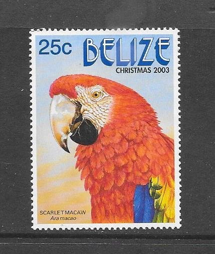 BIRDS - BELIZE #1169  SCARLET MACAW  MNH