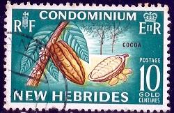 Cacao, British New Hebrides stamp SC#97 used