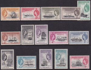 1954 Falkland Island Dependencies Ships set ML-LMH Sc# 1L19 / 1L33 CV $238.25