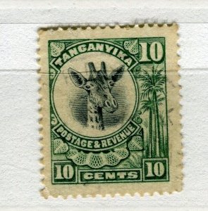 TANGANYIKA; 1922-24 GV Giraffe pictorial issue fine used Shade of 10c. value