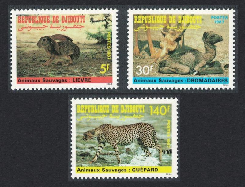 Djibouti Cheetah Hare Dromedary Wild Animals 3v SG#1002-1004