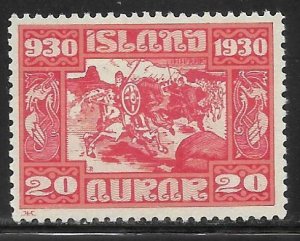 Iceland- Scott #157 20a Rose red & salmon F VF Used