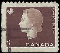 CANADA   # 401as USED SONGLE WITH STRAIGHT EDGE FROM 401a  (4)