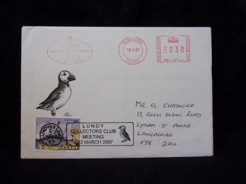 LUNDY STAMP USED ON 2007 COVER 