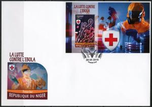 NIGER 2016 BATTLE AGAINST EBOLA  SOUVENIR SHEET  FIRST DAY COVER