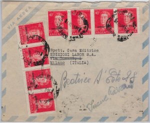39429   ARGENTINA - POSTAL HISTORY:  SERVICIO OFFICIAL  on COVER to ITALY : 1953