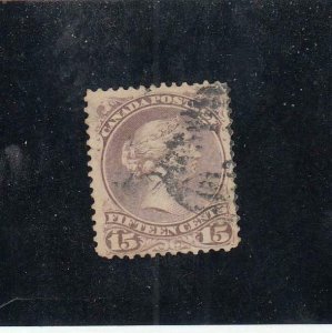 CANADA # 29b FVF-15cts LARGE QUEEN PART DUPLEX CANCEL CAT VALUE $80