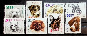 Poland Sc 1636-43 MNH Set of 1969 - Dogs