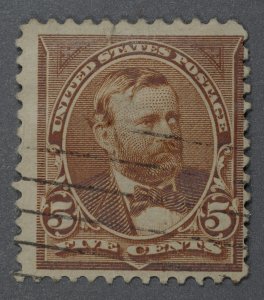 United States #255 VG Used Yellow Brown Cancel Light Lines HRM