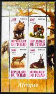 TCHAD CHAD SHEET WILDLIFE RHINOS 