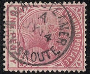 TRINIDAD 1883  Sc 69 1d  Used, Scarce MAIL STEAMER / MONOS ROUTE postmark/cancel