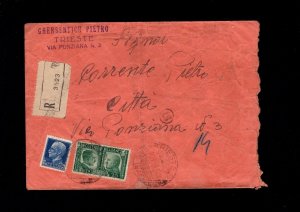 Italy Hitler Mussolini War Alliance Issue Registered Trieste 1941 City Rate 4s