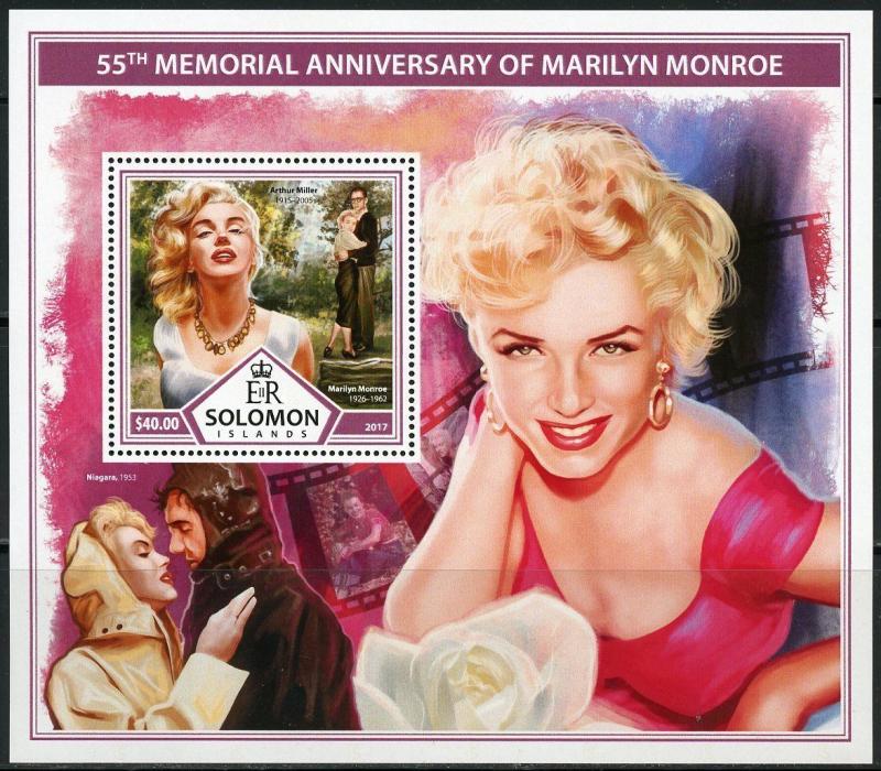 SOLOMON ISLANDS 2017 55th MEMORIAL OF MARILYN MONROE SOUVENIR  SHEET  MINT NH