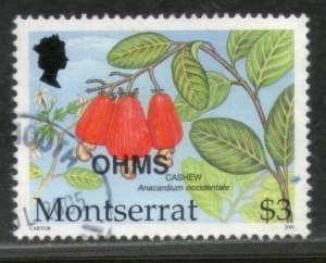 Montserrat 2002 $3 Fruits Cashew O/p OHMS Sc O153 Used # 240A