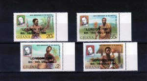 Ghana 1980 Sc #714-717 R.Hill ovpt.London 80-MUSIC  (4) MNH