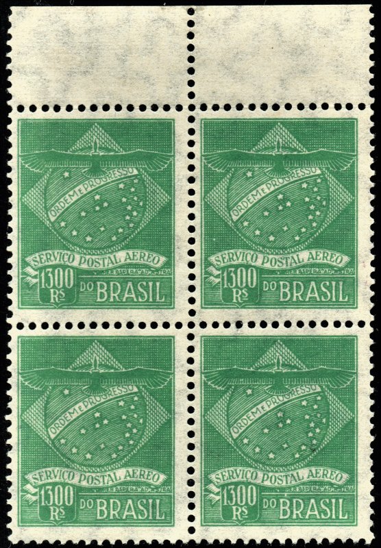 [mag381] BRAZIL 1927 Scott#1CL8 MNH Condor Syndicate Block of 4 cv:$840++