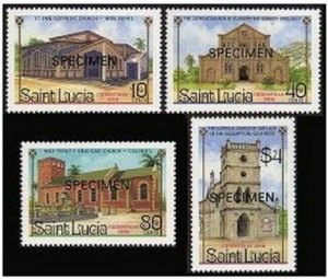 St Lucia 867-870 SPECIMEN,MNH.Michel 877-880. Christmas 1986.Churches.