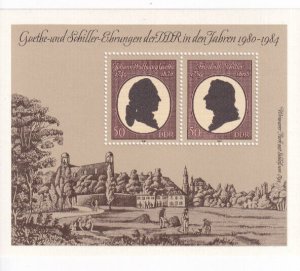 LI08 DDR 1982 Goethe & Schiller Awards 1980-1984 mint souvenir sheet