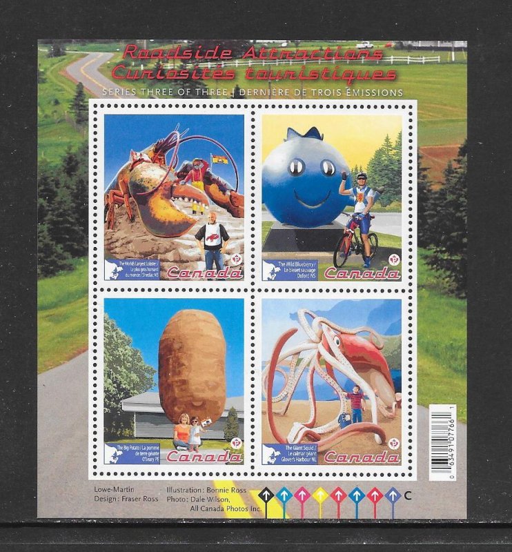 FISH - CANADA #2484  GIANT LOBSTER & SQUID-ROADSIDE ATTRACTIONS   MNH