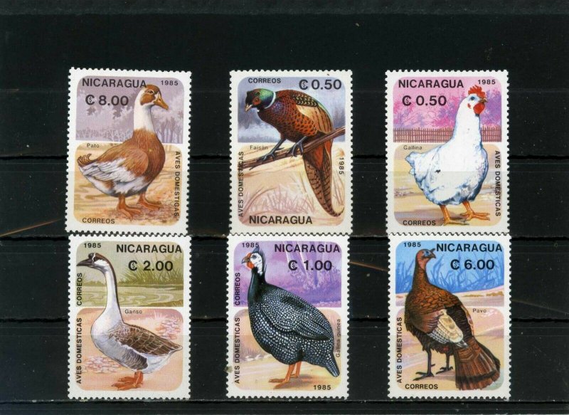 NICARAGUA 1985 BIRDS SET OF 6 STAMPS MNH 