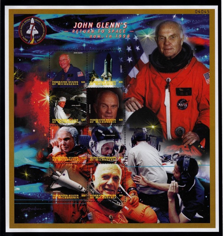 MICRONESIA Sc 324-6 NH ISSUE OF 1998 - SPACE - JOHN GLENN